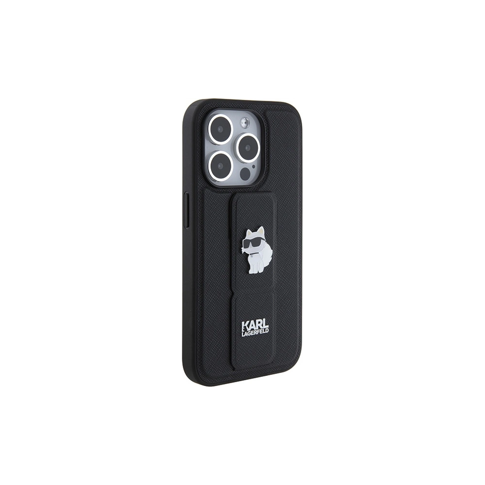 Hurtownia GSM - Etui Karl Lagerfeld KLHCP15XGSACHPK Apple iPhone 15 Pro Max hardcase Gripstand Saffiano Choupette Pins černý/black - KLD1813 - {ean13} - Hurt