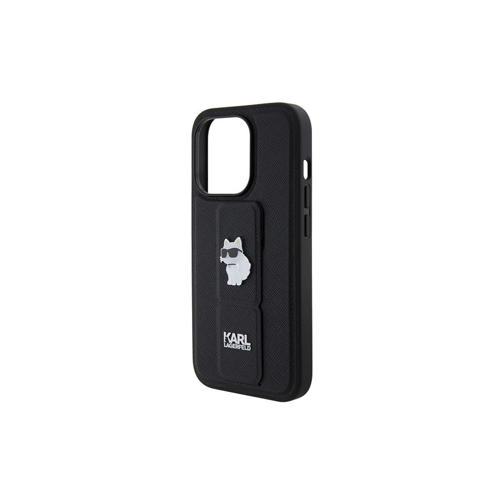 Hurtownia GSM - Case Karl Lagerfeld KLHCP15XGSACHPK Apple iPhone 15 Pro Max Hardcase Gripstand Saffiano Choupette Pins schwarz/black - KLD1813 - {ean13} - Hurt