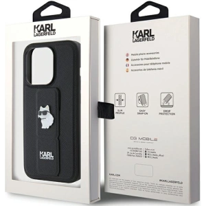 Hurtownia GSM - Case Karl Lagerfeld KLHCP15XGSACHPK Apple iPhone 15 Pro Max Hardcase Gripstand Saffiano Choupette Pins schwarz/black - KLD1813 - {ean13} - Hurt