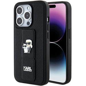 Hurtownia GSM - Etui Karl Lagerfeld KLHCP15XGSAKCPK Apple iPhone 15 Pro Max hardcase Gripstand Saffiano Karl&Choupette Pins černý/black - KLD1814 - {ean13} - Hurt