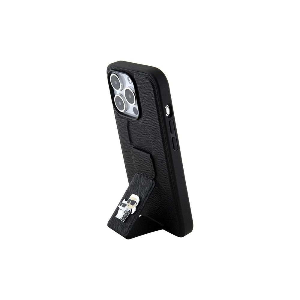 Hurtownia GSM - Etui Karl Lagerfeld KLHCP15XGSAKCPK Apple iPhone 15 Pro Max hardcase Gripstand Saffiano Karl&Choupette Pins negru/black - KLD1814 - {ean13} - Hurt