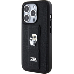 Hurtownia GSM - Case Karl Lagerfeld KLHCP15XGSAKCPK Apple iPhone 15 Pro Max Hardcase Gripstand Saffiano Karl&Choupette Pins schwarz/black - KLD1814 - {ean13} - Hurt