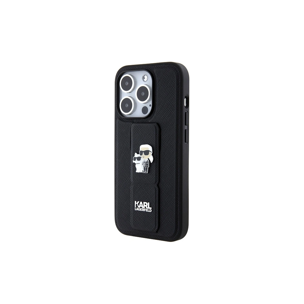 Hurtownia GSM - Etui Karl Lagerfeld KLHCP15XGSAKCPK Apple iPhone 15 Pro Max kemény tok Gripstand Saffiano Karl&Choupette Pins fekete/black - KLD1814 - {ean13} - Hurt