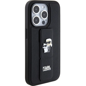 Hurtownia GSM - Case Karl Lagerfeld KLHCP15XGSAKCPK Apple iPhone 15 Pro Max Hardcase Gripstand Saffiano Karl&Choupette Pins schwarz/black - KLD1814 - {ean13} - Hurt