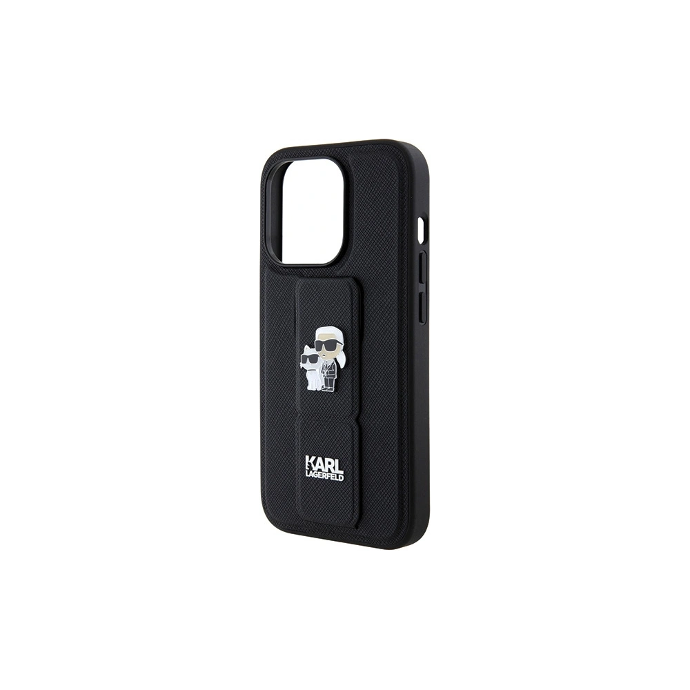 Hurtownia GSM - Etui Karl Lagerfeld KLHCP15XGSAKCPK Apple iPhone 15 Pro Max hardcase Gripstand Saffiano Karl&Choupette Pins negru/black - KLD1814 - {ean13} - Hurt