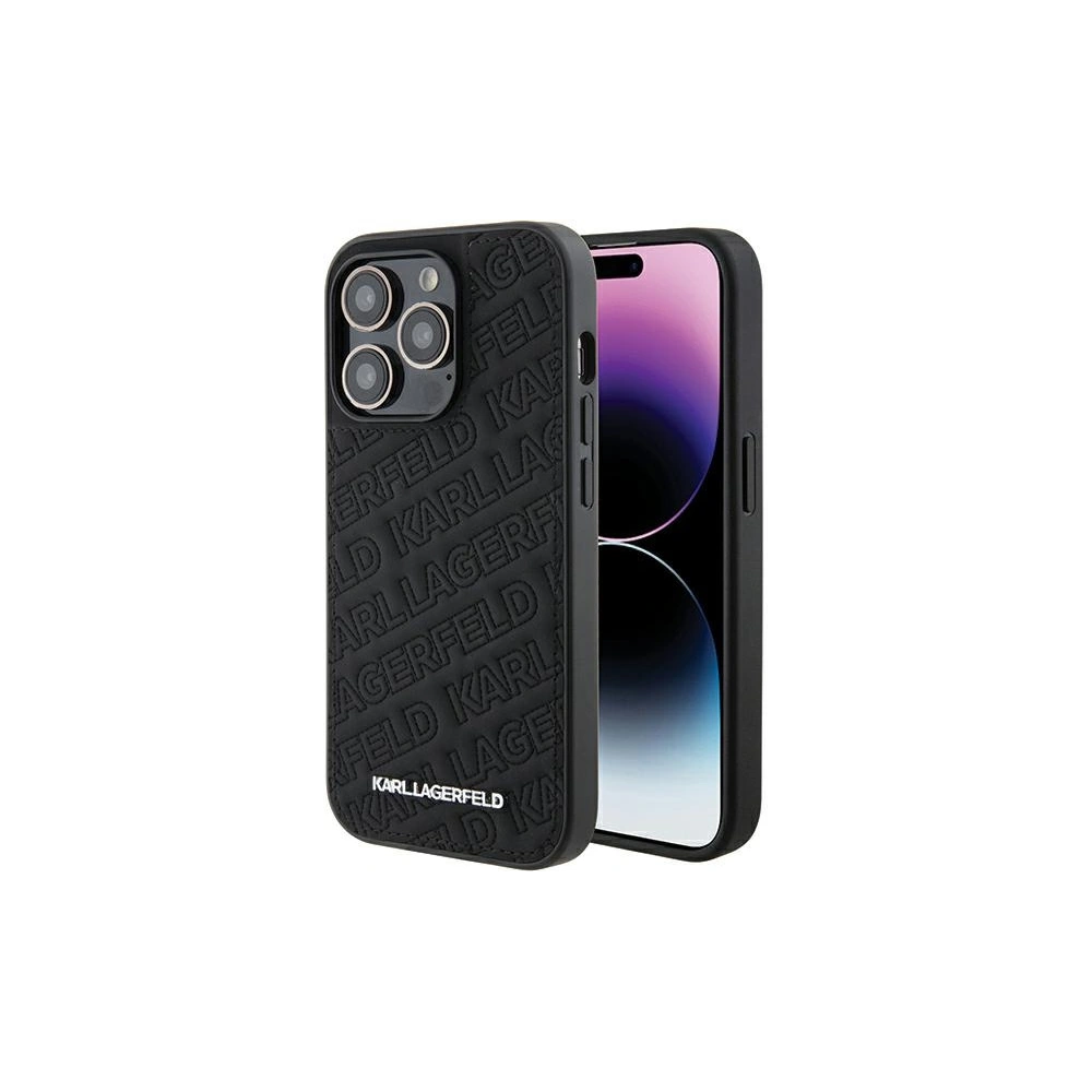 Wholesale Karl Lagerfeld KLHCP15XPQKPMK Apple iPhone 15 Pro Max hardcase Quilted K Pattern black - KLD1815 - {ean13} - Hurt