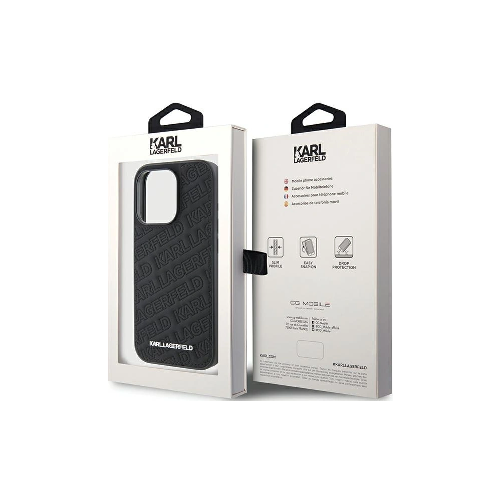 Wholesale Karl Lagerfeld KLHCP15XPQKPMK Apple iPhone 15 Pro Max hardcase Quilted K Pattern black - KLD1815 - {ean13} - Hurt
