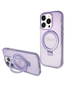 Case Guess GUHMP15LHRSGSU Apple iPhone 15 Pro Hardcase Ring Stand Script Glitter MagSafe lila/purple