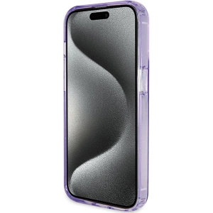 Etui Guess GUHMP15LHRSGSU Apple iPhone 15 Pro hardcase Ring Stand Script Glitter MagSafe fioletowy/purple