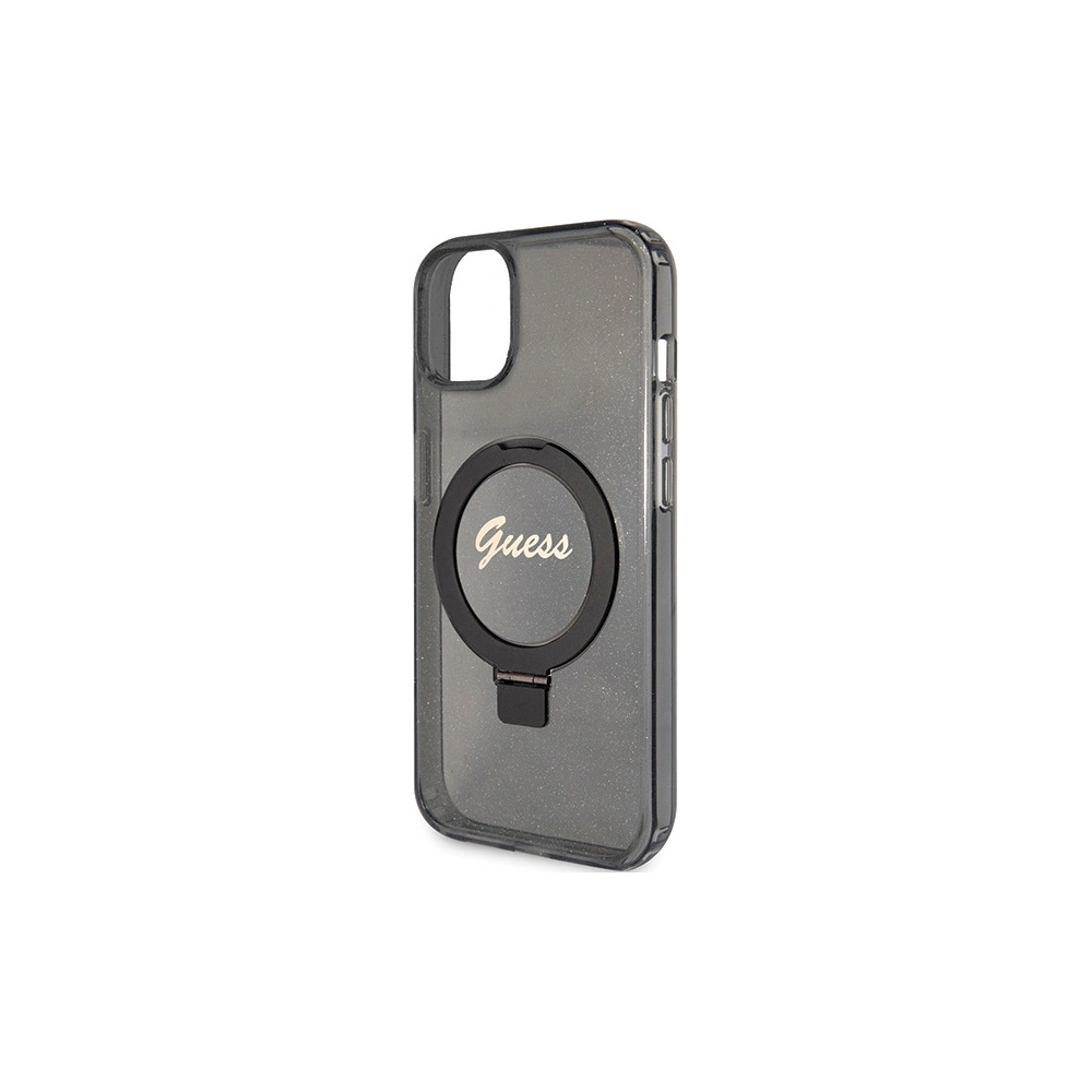 Hurtownia GSM - Case Guess GUHMP15MHRSGSK Apple iPhone 15 Plus / 14 Plus Hardcase Ring Stand Script Glitter MagSafe schwarz/black - GUE3039 - {ean13} - Hurt
