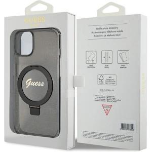 Hurtownia GSM - Etui Guess GUHMP15MHRSGSK Apple iPhone 15 Plus / 14 Plus hardcase Ring Stand Script Glitter MagSafe černý/black - GUE3039 - {ean13} - Hurt