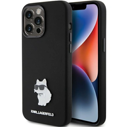 Hurtownia Karl Lagerfeld - 3666339166380 - KLD1820 - Etui Karl Lagerfeld KLHCP15XSMHCNPK Apple iPhone 15 Pro Max Silicone Choupette Metal Pin czarny/black - B2B homescreen