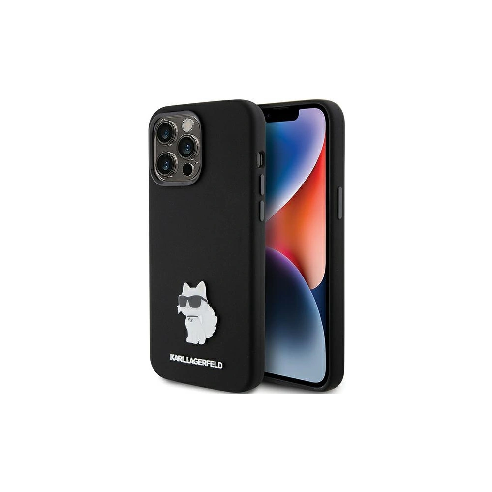 Hurtownia GSM - Etui Karl Lagerfeld KLHCP15XSMHCNPK Apple iPhone 15 Pro Max Silicone Choupette Metal Pin negru/black - KLD1820 - {ean13} - Hurt