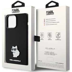 Hurtownia GSM - Etui Karl Lagerfeld KLHCP15XSMHCNPK Apple iPhone 15 Pro Max Silicone Choupette Metal Pin fekete/black - KLD1820 - {ean13} - Hurt