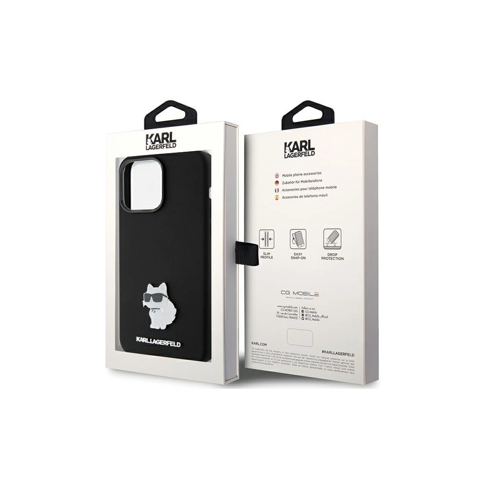 Hurtownia GSM - Etui Karl Lagerfeld KLHCP15XSMHCNPK Apple iPhone 15 Pro Max silikonové Choupette Metal Pin černé/black - KLD1820 - {ean13} - Hurt