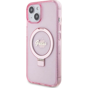 Hurtownia GSM - Etui Guess GUHMP15MHRSGSP Apple iPhone 15 Plus / 14 Plus hardcase Ring Stand Script Glitter MagSafe roz/pink - GUE3040 - {ean13} - Hurt