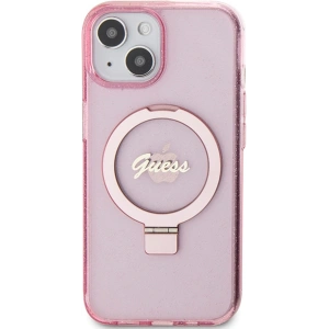 Hurtownia GSM - Etui Guess GUHMP15MHRSGSP Apple iPhone 15 Plus / 14 Plus hardcase Ring Stand Script Glitter MagSafe růžový/pink - GUE3040 - {ean13} - Hurt