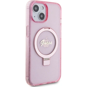 Hurtownia GSM - Etui Guess GUHMP15MHRSGSP Apple iPhone 15 Plus / 14 Plus hardcase Ring Stand Script Glitter MagSafe růžový/pink - GUE3040 - {ean13} - Hurt