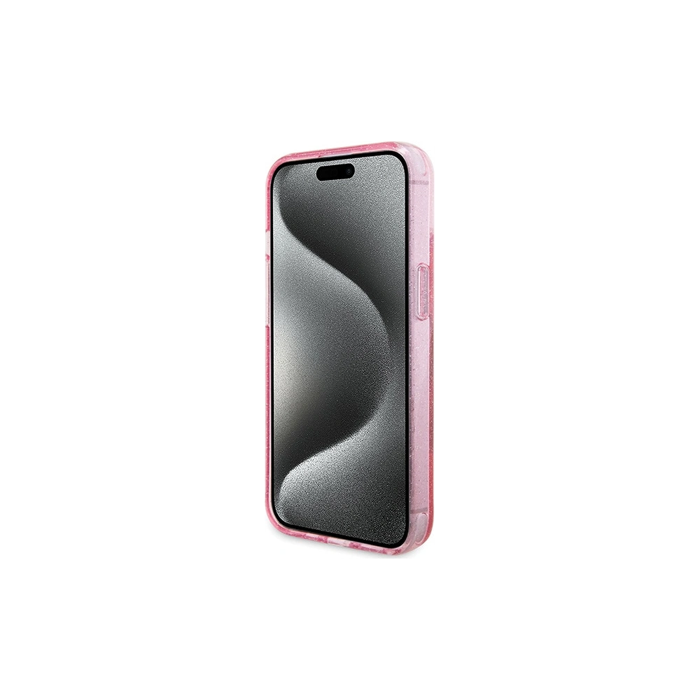 Hurtownia GSM - Etui Guess GUHMP15MHRSGSP Apple iPhone 15 Plus / 14 Plus hardcase Ring Stand Script Glitter MagSafe różowy/pink - GUE3040 - {ean13} - Hurt