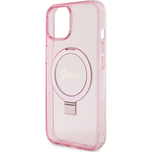 Hurtownia GSM - Etui Guess GUHMP15MHRSGSP Apple iPhone 15 Plus / 14 Plus hardcase Ring Stand Script Glitter MagSafe růžový/pink - GUE3040 - {ean13} - Hurt