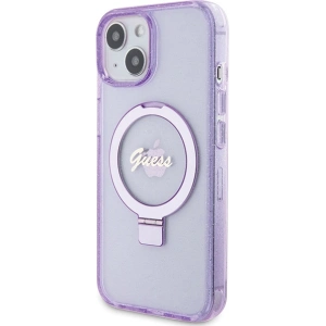 Hurtownia GSM - Etui Guess GUHMP15MHRSGSU Apple iPhone 15 Plus / 14 Plus hardcase Ring Stand Script Glitter MagSafe violet/purple - GUE3041 - {ean13} - Hurt