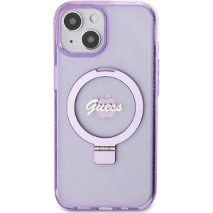 Hurtownia GSM - Etui Guess GUHMP15MHRSGSU Apple iPhone 15 Plus / 14 Plus hardcase Ring Stand Script Glitter MagSafe fialový/purple - GUE3041 - {ean13} - Hurt