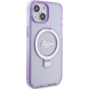 Hurtownia GSM - Etui Guess GUHMP15MHRSGSU Apple iPhone 15 Plus / 14 Plus hardcase Ring Stand Script Glitter MagSafe fialový/purple - GUE3041 - {ean13} - Hurt