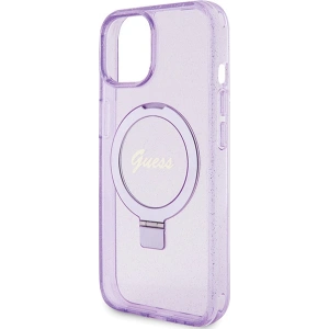Hurtownia GSM - Etui Guess GUHMP15MHRSGSU Apple iPhone 15 Plus / 14 Plus hardcase Ring Stand Script Glitter MagSafe fialový/purple - GUE3041 - {ean13} - Hurt