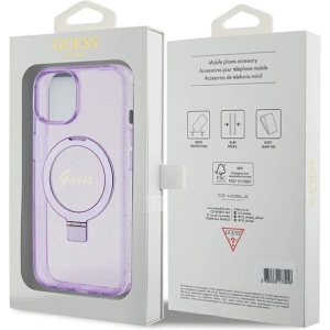 Hurtownia GSM - Etui Guess GUHMP15MHRSGSU Apple iPhone 15 Plus / 14 Plus hardcase Ring Stand Script Glitter MagSafe fialový/purple - GUE3041 - {ean13} - Hurt