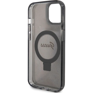 Etui Guess GUHMP15SHRSGSK Apple iPhone 15 hardcase Ring Stand Script Glitter MagSafe czarny/black