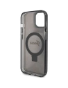 Guess GUHMP15SHRSGSK Apple iPhone 15 hardcase Ring Stand Script Glitter MagSafe black