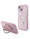 Case Guess GUHMP15SHRSGSP Apple iPhone 15 Hardcase Ring Stand Script Glitter MagSafe rosa/pink