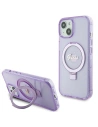 Etui Guess GUHMP15SHRSGSU Apple iPhone 15 hardcase Ring Stand Script Glitter MagSafe fialový/purple