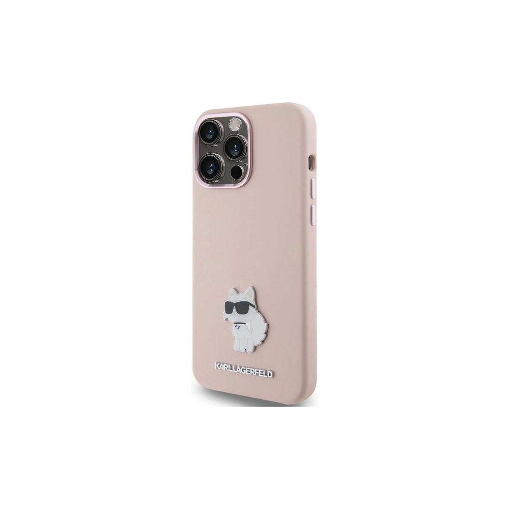 Hurtownia GSM - Case Karl Lagerfeld KLHCP15XSMHCNPP Apple iPhone 15 Pro Max Silikon Choupette Metallpin rosa/pink - KLD1821 - {ean13} - Hurt