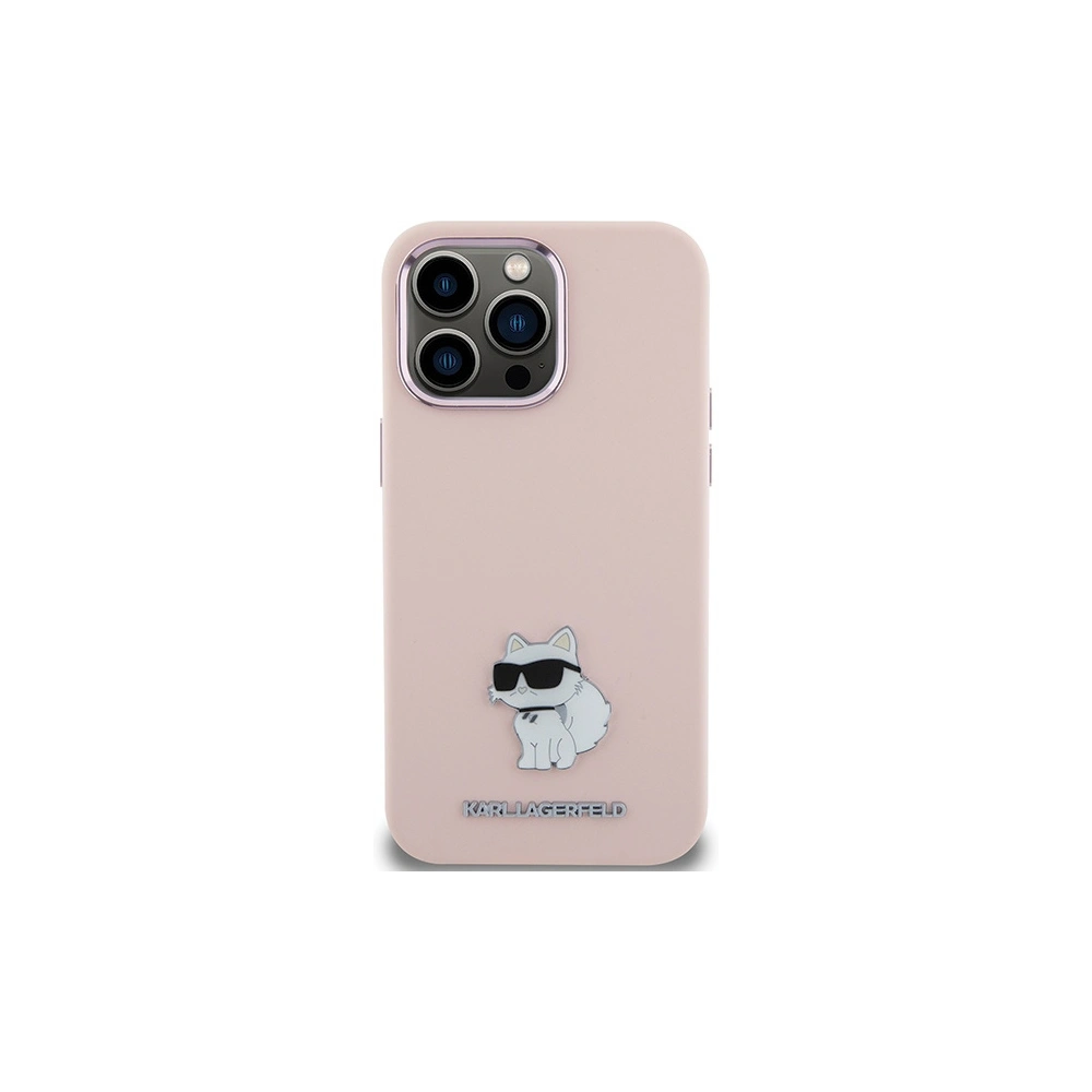 Hurtownia GSM - Case Karl Lagerfeld KLHCP15XSMHCNPP Apple iPhone 15 Pro Max Silikon Choupette Metallpin rosa/pink - KLD1821 - {ean13} - Hurt