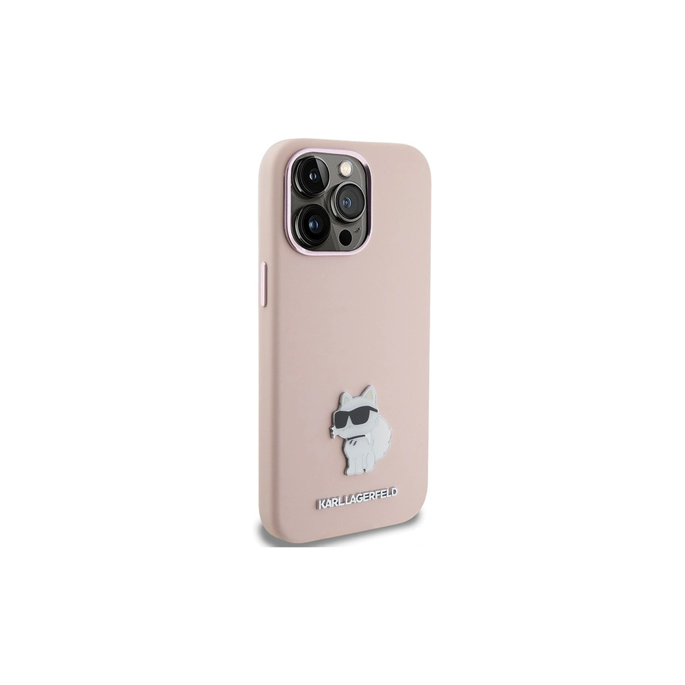 Hurtownia GSM - Case Karl Lagerfeld KLHCP15XSMHCNPP Apple iPhone 15 Pro Max Silikon Choupette Metallpin rosa/pink - KLD1821 - {ean13} - Hurt
