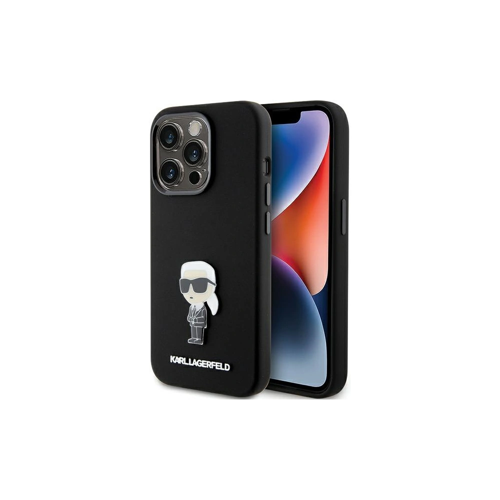 Hurtownia GSM - Etui Karl Lagerfeld KLHCP15XSMHKNPK Apple iPhone 15 Pro Max silikonové Ikonik Metal Pin černé/black - KLD1822 - {ean13} - Hurt