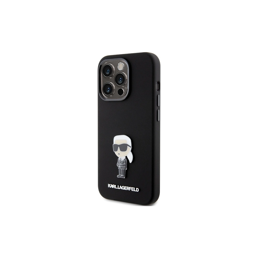 Hurtownia GSM - Case Karl Lagerfeld KLHCP15XSMHKNPK Apple iPhone 15 Pro Max Silikon Ikonik Metal Pin schwarz/black - KLD1822 - {ean13} - Hurt