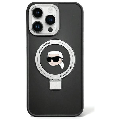 Karl Lagerfeld Distributor - 3666339168407 - KLD1824 - Karl Lagerfeld KLHMP15MHMRSKHK Apple iPhone 15 Plus / 14 Plus hardcase Ring Stand Karl Head MagSafe black - B2B homescreen