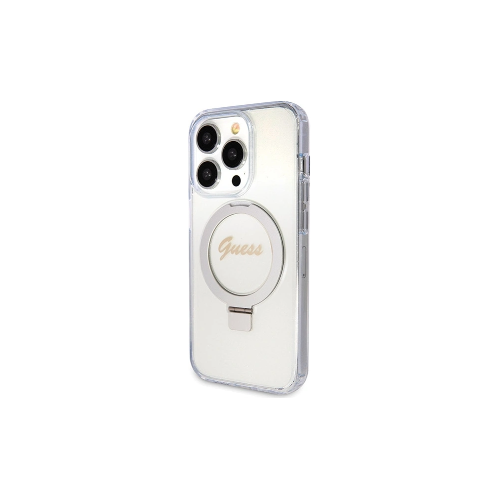 Hurtownia GSM - Case Guess GUHMP15XHRSGSD Apple iPhone 15 Pro Max Hardcase Ring Stand Script Glitter MagSafe transparent - GUE3048 - {ean13} - Hurt