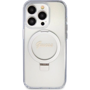 Wholesale Guess GUHMP15XHRSGSD Apple iPhone 15 Pro Max hardcase Ring Stand Script Glitter MagSafe transparent - GUE3048 - {ean13} - Hurt