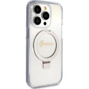 Wholesale Guess GUHMP15XHRSGSD Apple iPhone 15 Pro Max hardcase Ring Stand Script Glitter MagSafe transparent - GUE3048 - {ean13} - Hurt