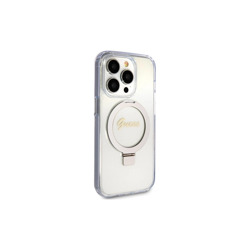 Hurtownia GSM - Etui Guess GUHMP15XHRSGSD Apple iPhone 15 Pro Max hardcase Ring Stand Script Glitter MagSafe průhledný/transparentní - GUE3048 - {ean13} - Hurt