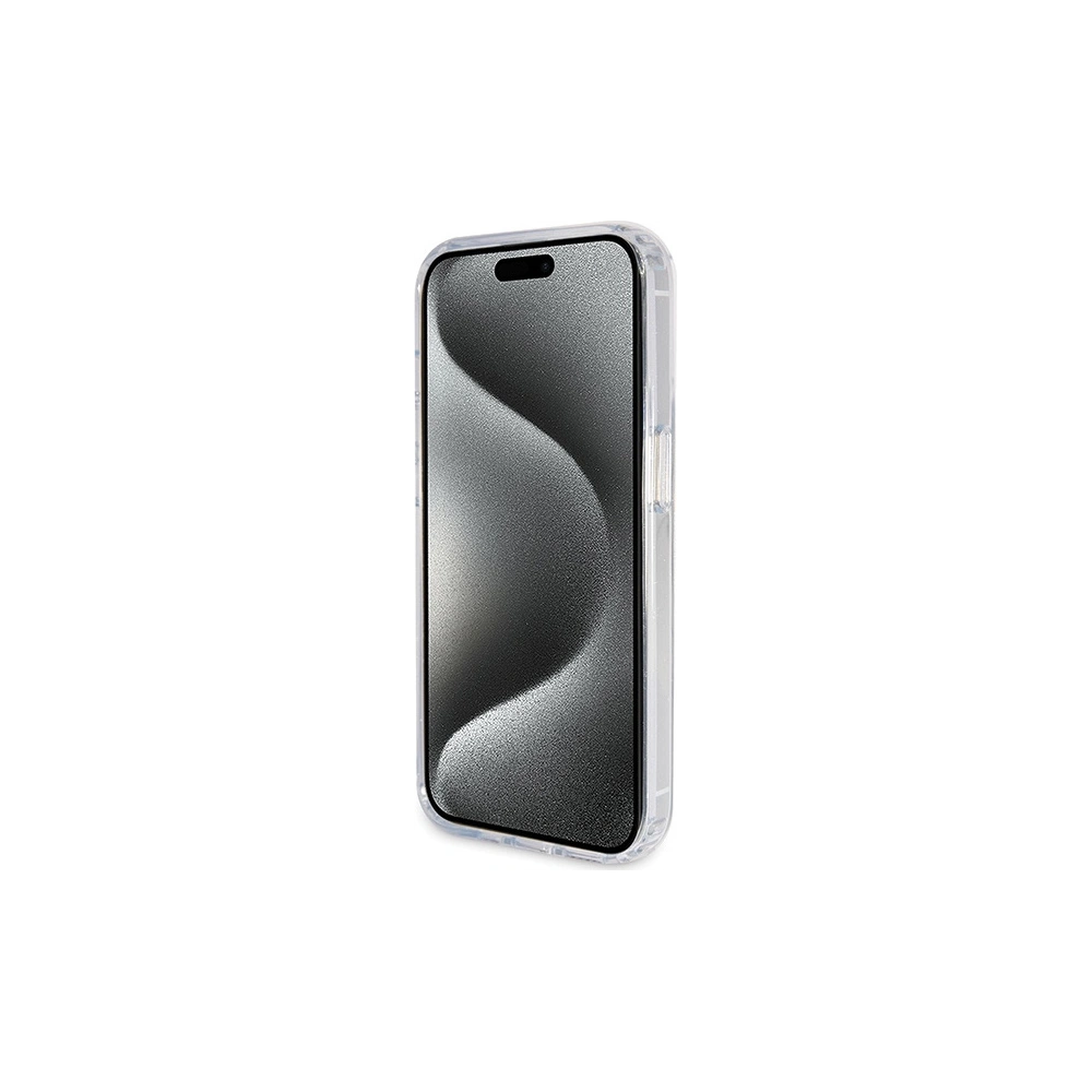 Wholesale Guess GUHMP15XHRSGSD Apple iPhone 15 Pro Max hardcase Ring Stand Script Glitter MagSafe transparent - GUE3048 - {ean13} - Hurt
