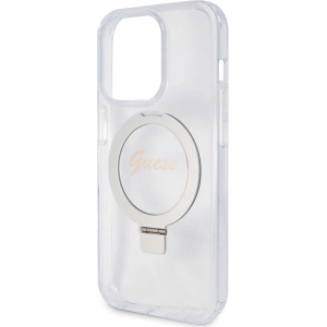 Wholesale Guess GUHMP15XHRSGSD Apple iPhone 15 Pro Max hardcase Ring Stand Script Glitter MagSafe transparent - GUE3048 - {ean13} - Hurt