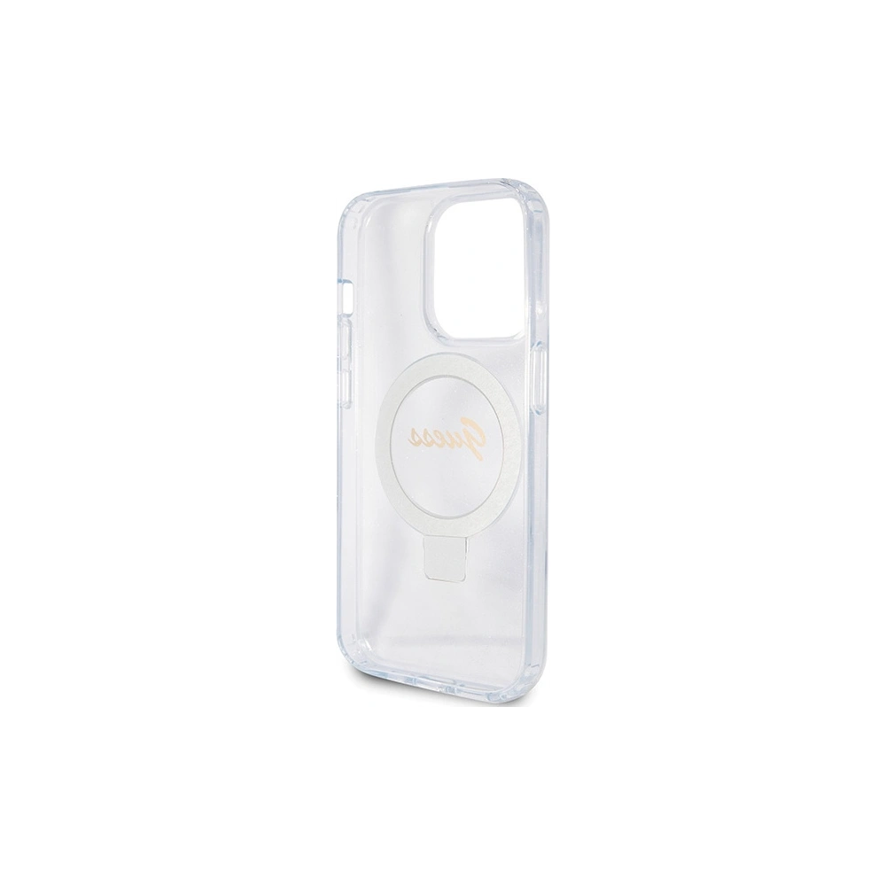 Wholesale Guess GUHMP15XHRSGSD Apple iPhone 15 Pro Max hardcase Ring Stand Script Glitter MagSafe transparent - GUE3048 - {ean13} - Hurt