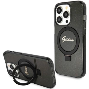 Hurtownia GSM - Etui Guess GUHMP15XHRSGSK Apple iPhone 15 Pro Max hardcase Ring Stand Script Glitter MagSafe černý/black - GUE3049 - {ean13} - Hurt