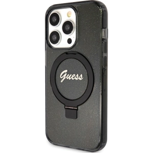 Hurtownia GSM - Case Guess GUHMP15XHRSGSK Apple iPhone 15 Pro Max Hardcase Ring Stand Script Glitter MagSafe schwarz/black - GUE3049 - {ean13} - Hurt