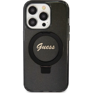 Hurtownia GSM - Case Guess GUHMP15XHRSGSK Apple iPhone 15 Pro Max Hardcase Ring Stand Script Glitter MagSafe schwarz/black - GUE3049 - {ean13} - Hurt