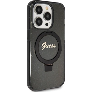 Hurtownia GSM - Case Guess GUHMP15XHRSGSK Apple iPhone 15 Pro Max Hardcase Ring Stand Script Glitter MagSafe schwarz/black - GUE3049 - {ean13} - Hurt